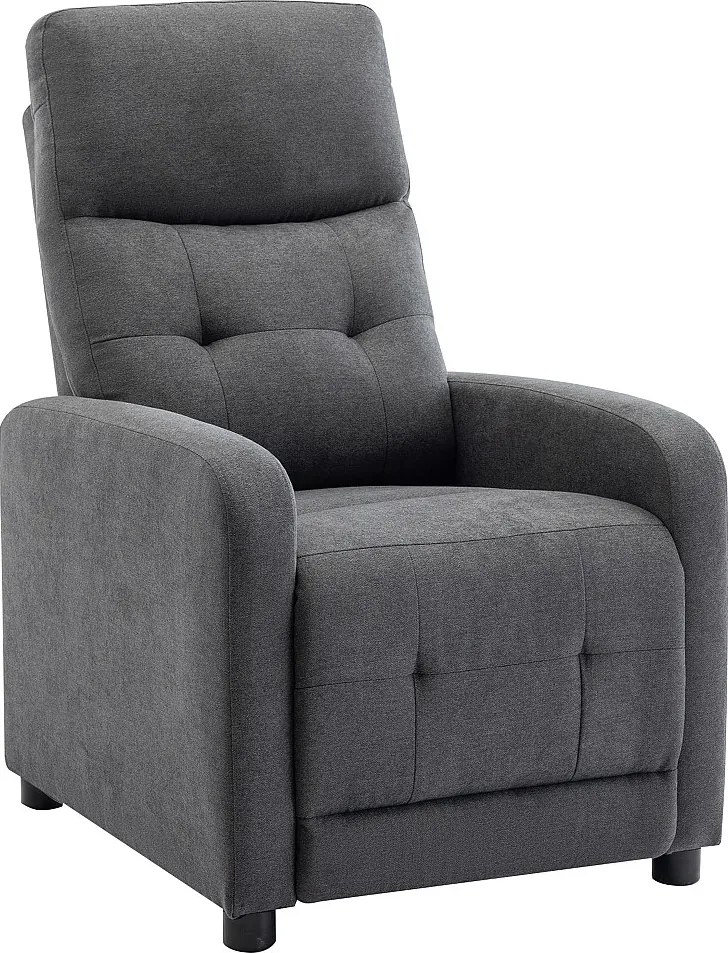 Fotel z funkcją relax tapicerowany antracytowy – JARAMILO