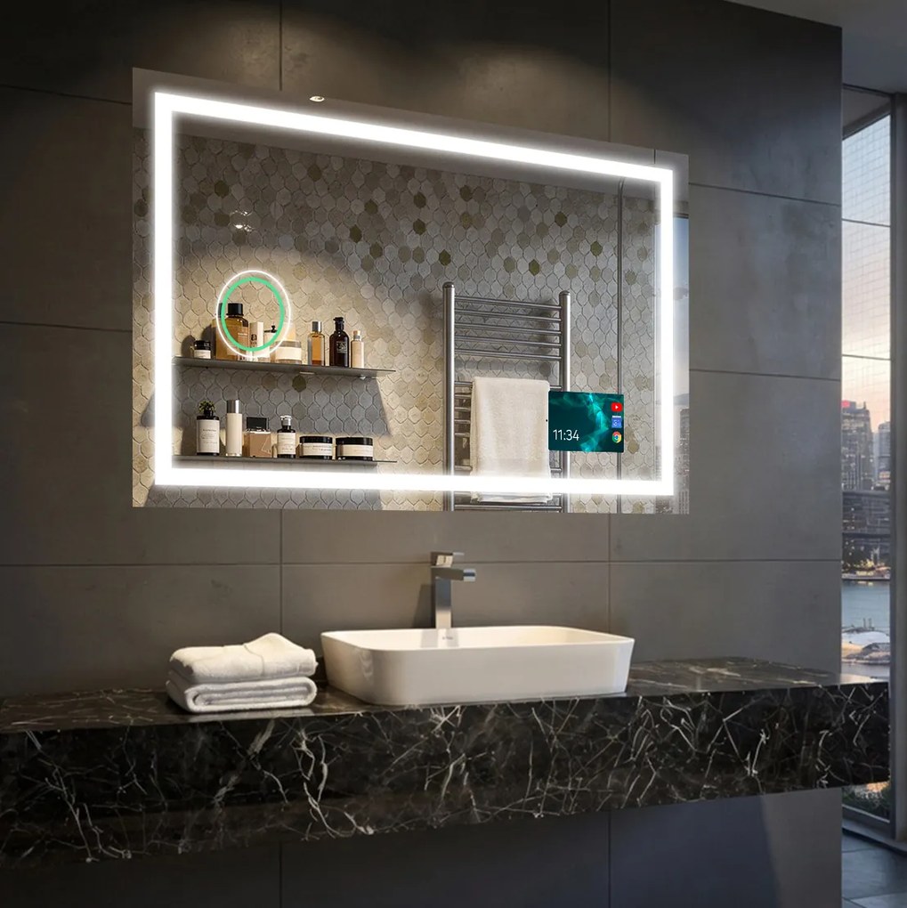 Lustro łazienkowe LED prostokątne na wymiar 50x50-200x100 cm, podświetlenie 3000/4500/7000K - Artforma LED15