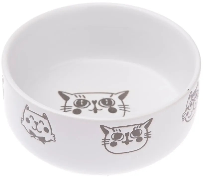 Biała miska ceramiczna dla kota Dakls, 300 ml
