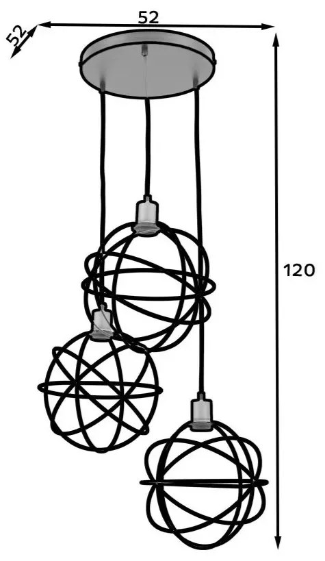 Lampa wisząca OLINTO II czarna ELTAP