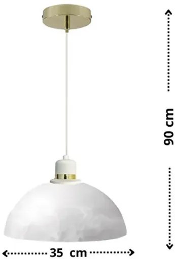 Biała wisząca lampa sufitowa - D2-C57