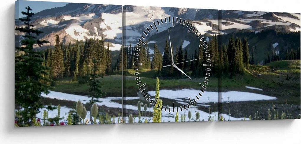 Obraz - Mount Rainier (z zegarem) (90x30 cm)