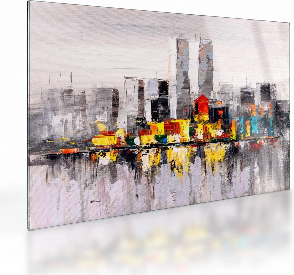 Obraz na szkle - Obraz na szkle przedstawiający duże miasto (70x50 cm)