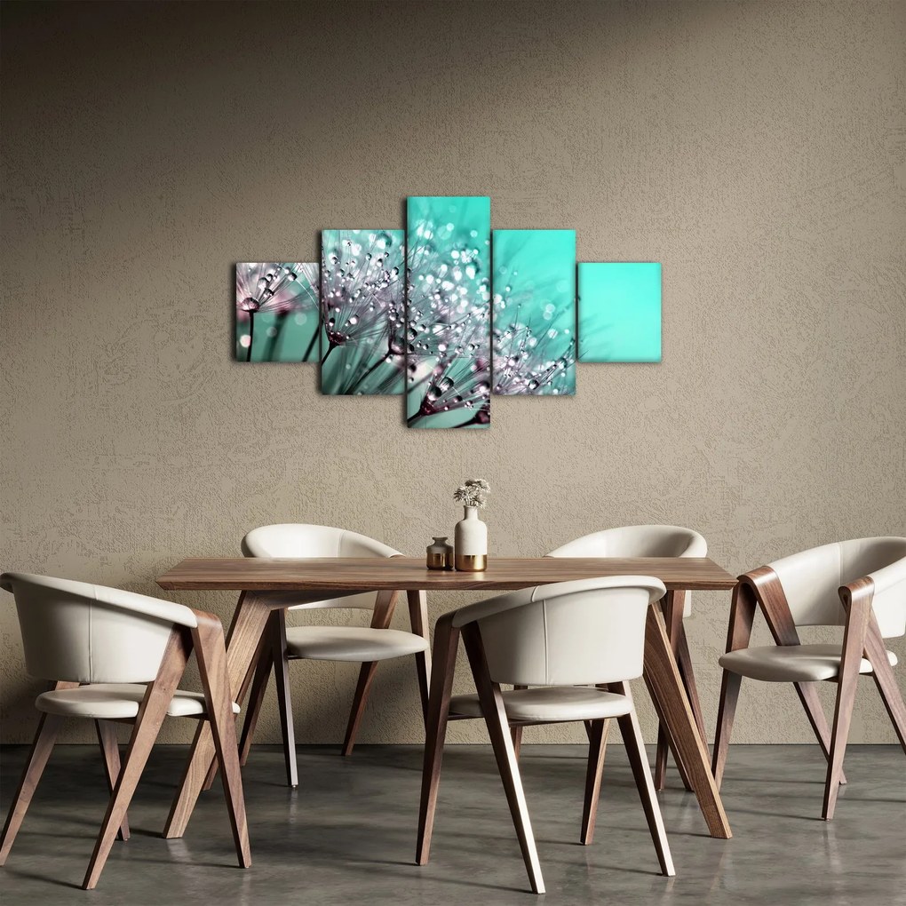Obraz - zroszona roślina (125x70 cm)
