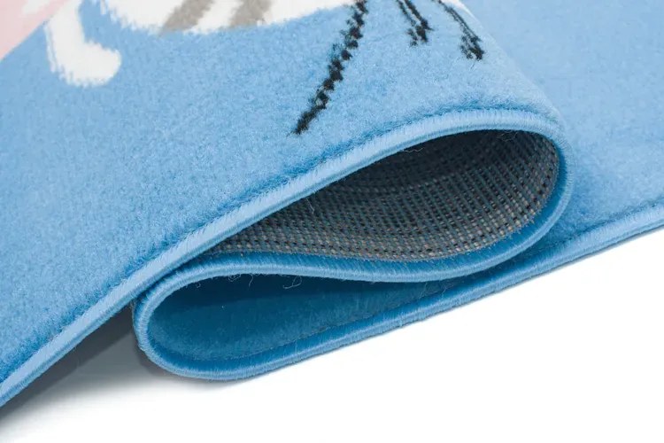 Dziecięcy niebieski dywan w tańczące kotki D3-S32