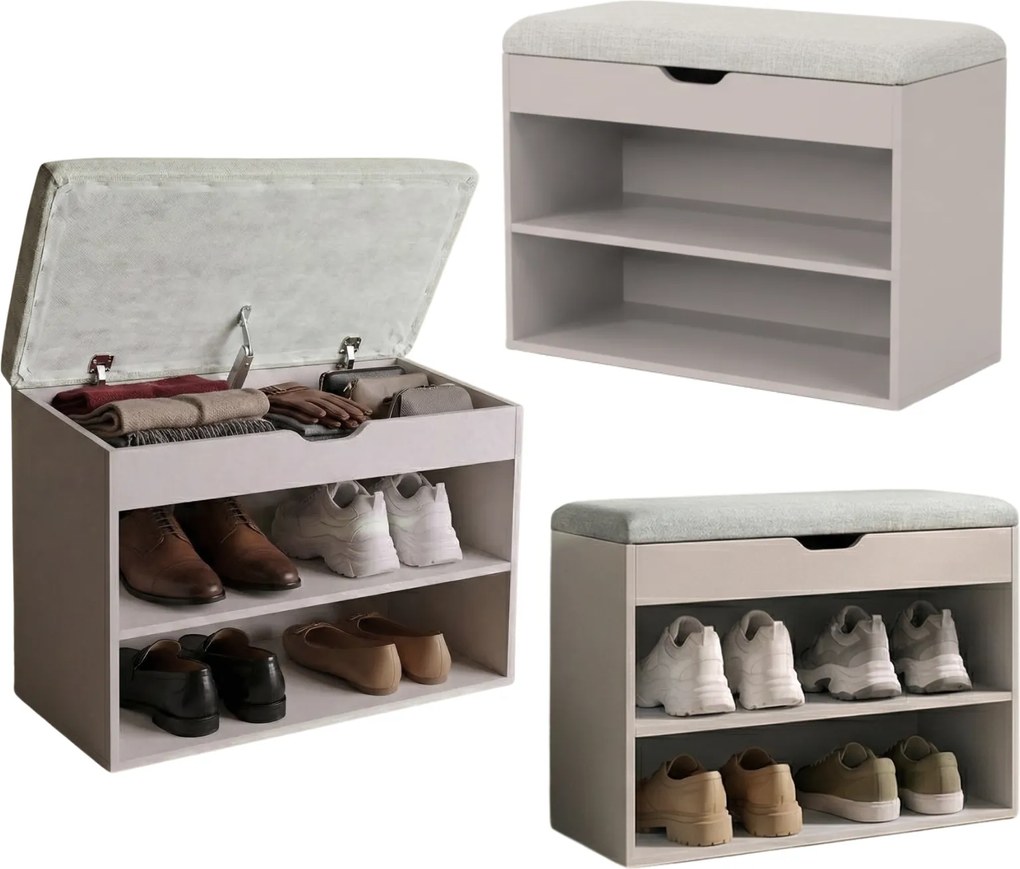 Szafka na buty z siedziskiem LEVA, 60 x 30 x 47 cm