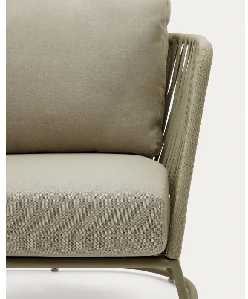 Zielony metalowy fotel ogrodowy Saconca – Kave Home