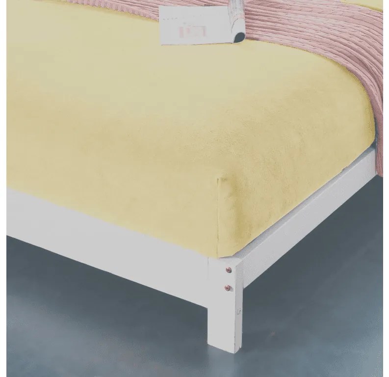 PrzytulneMieszkanie.pl Prześcieradło z mikropluszu SOFT 180x200 cm żółte