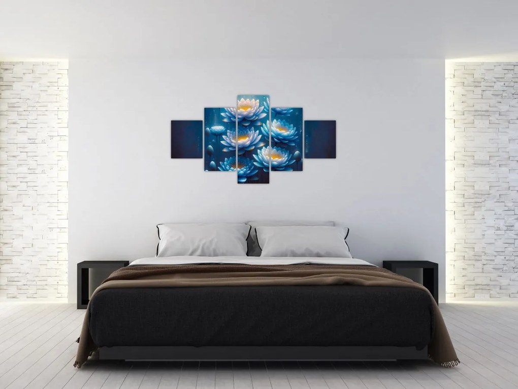 Obraz - Lilie wodne pod powierzchnią (125x70 cm)