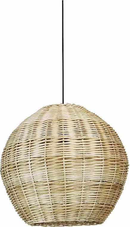 Lampa sufitowa NATURAL w nowoczesnym stylu - wys. 130 cm x ø50 cm - E27 15W - stal i jasna wiklina - IP20