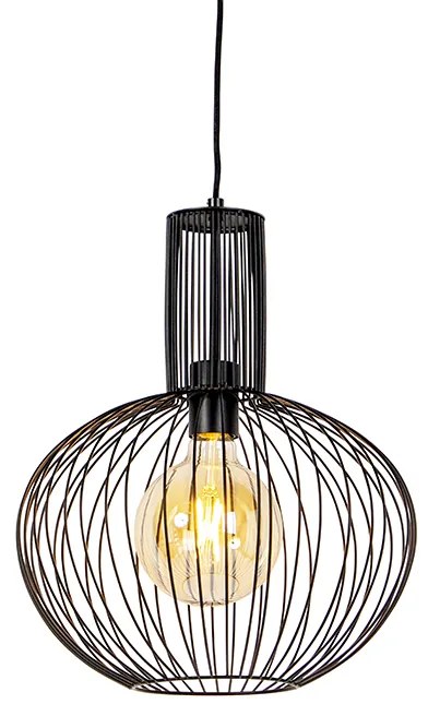 Zestaw 5 designerskich lamp wiszących czarnych i złotych - WiresDesignerski Oswietlenie wewnetrzne