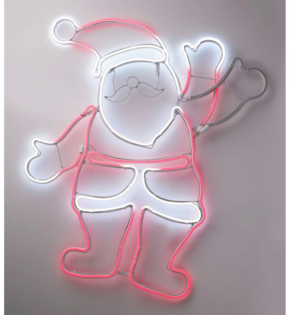 Dekoracja świąteczna LED, Mikołaj, 55 x 61 cm