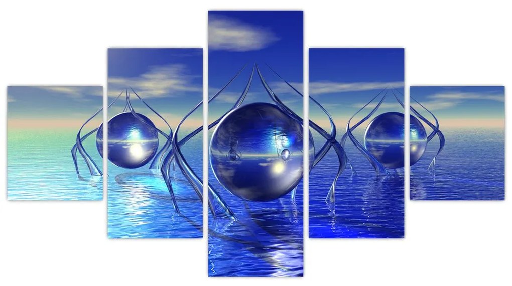 Obraz abstrakcji - woda (125x70 cm)