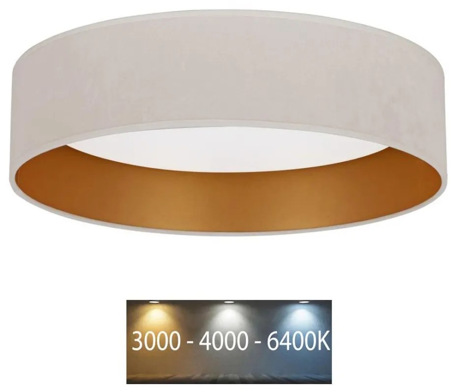 Brilagi - LED sufitowe VELVET LED/24W/230V 3000/4000/6400K krem/złoto