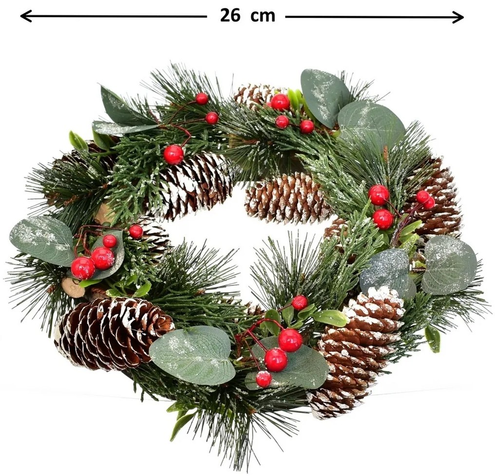 Świąteczny wieniec dekoracyjny Milano, 28 cm