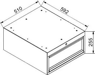 Wisząca szuflada narzędziowa do stołów warsztatowych, 1 szuflada, 510 x 592 x 255 mm, szary