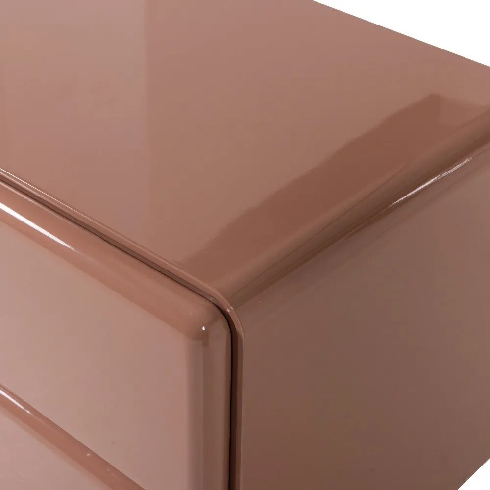 Różowa szafka nocna z połyskiem Lustra – WOOOD