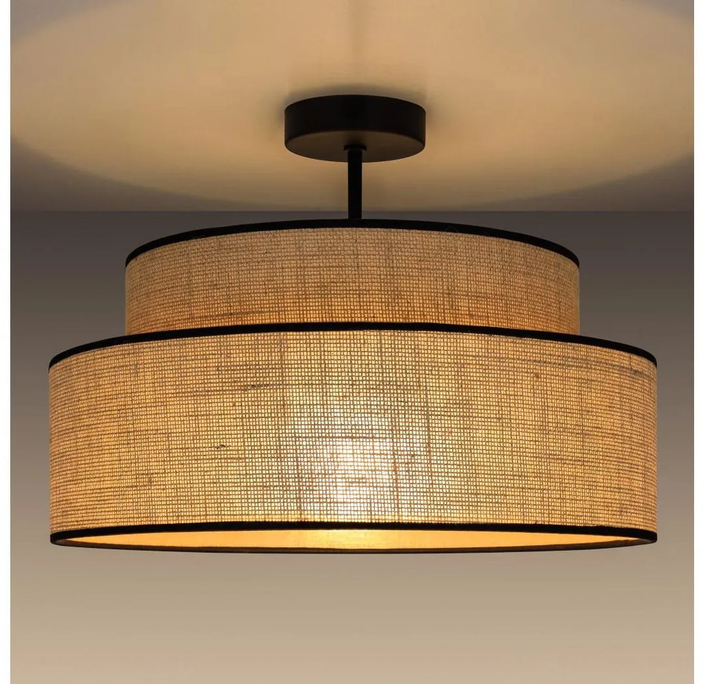 Żyrandol natynkowy BOHO 1xE27/60W/230V śr. 40 cm beżowy