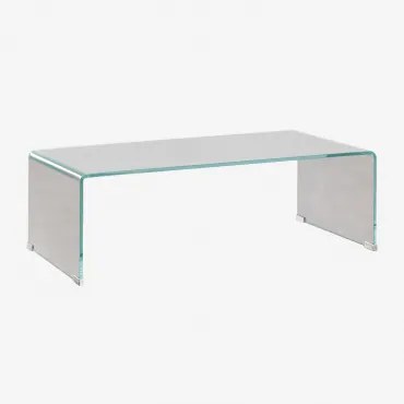 Rectangularny Stolik Kawowy 110x55 Cm Ze Szkła Hartowanego Crhis Transparent - Sklum