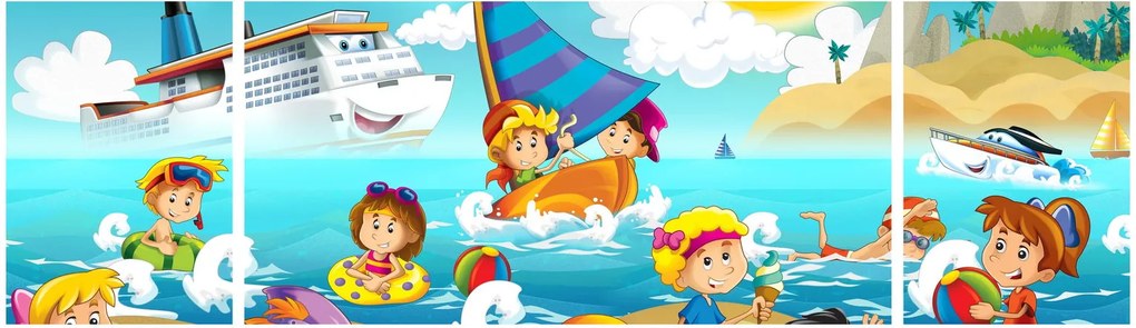 Obraz - Dzień na plaży (170x50 cm)
