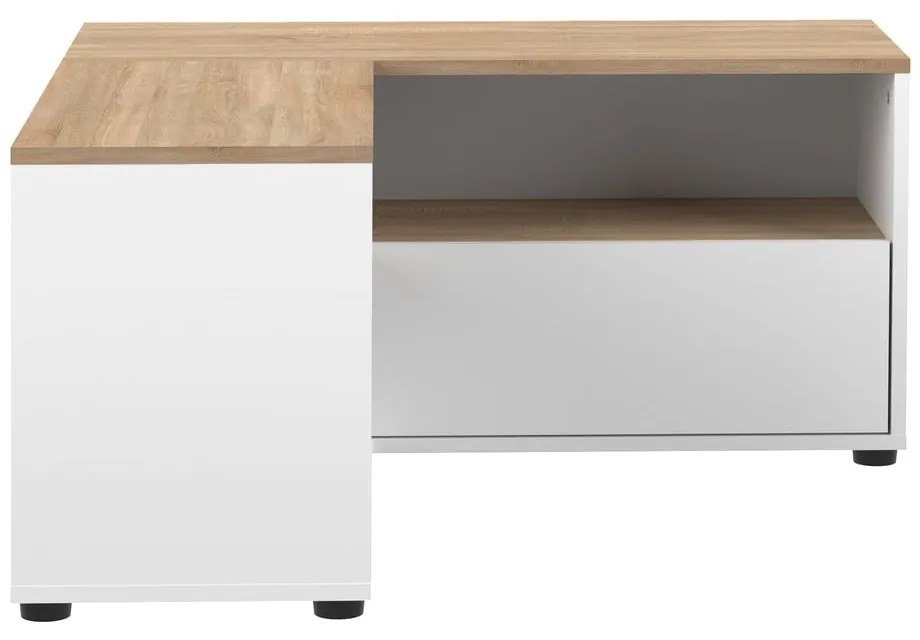 Biała szafka pod TV w dekorze dębu 90x45 cm Angle – TemaHome