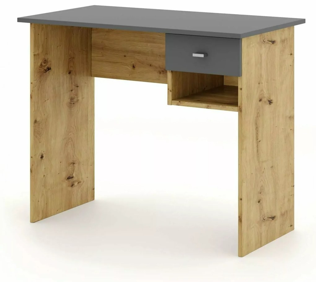 Biurko w dekorze dąb artisan z antracytowym blatem B-011