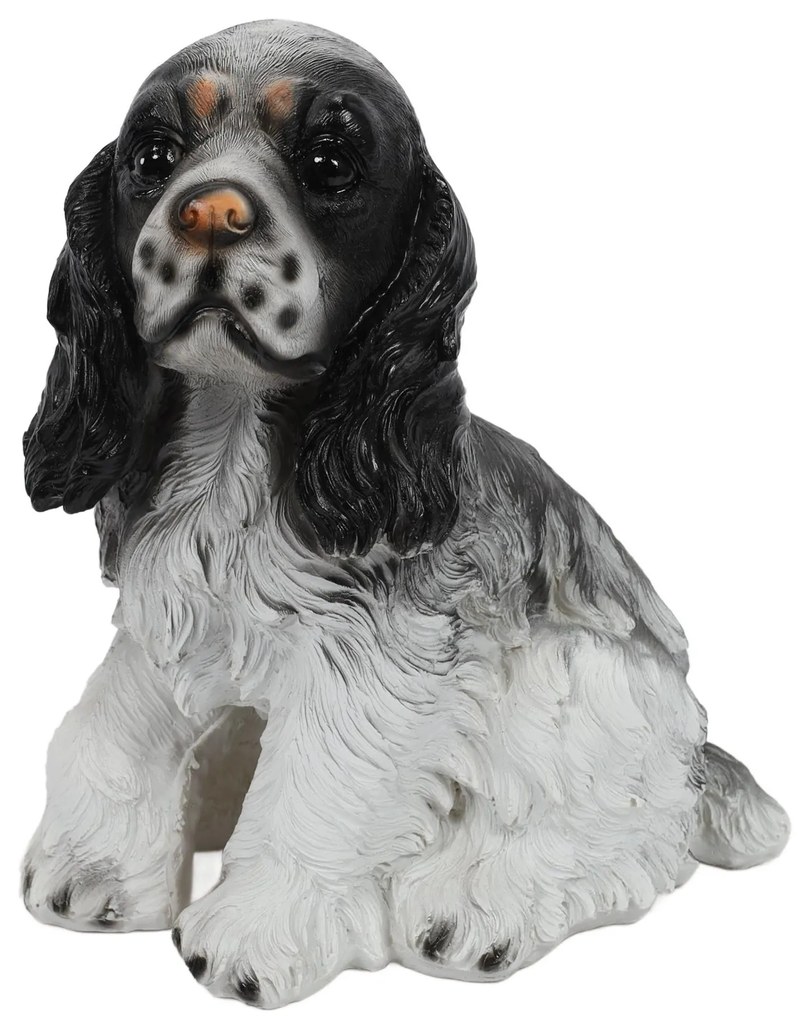 Figurka ogrodowa pies spaniel, wys. 27 cm, ze sztucznego kamienia
