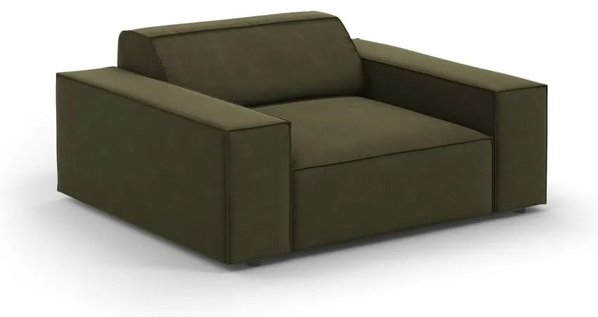 Zielony aksamitny fotel Jodie – Micadoni Home