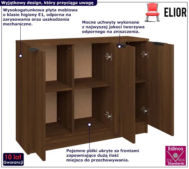 Nowoczesna komoda z półkami w kolorze brązowy dąb N3-F04