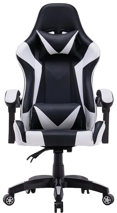 Biały fotel obrotowy do gier K6-E16