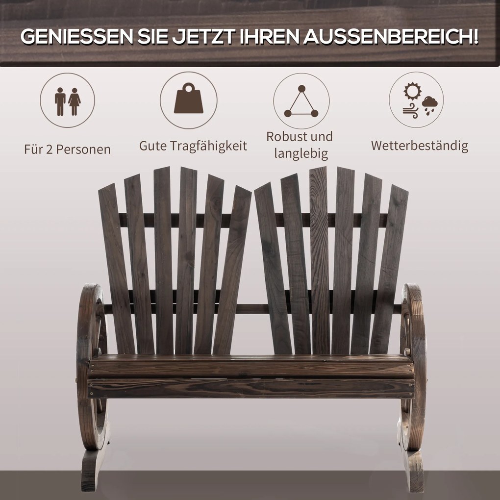 Outsunny Sło Ogrodowe Drewniane Małe Krzesło Ogrodowe Duże Krzesło Ogrodowe Krzesło Ogrodowe Drewniane | Aosom PL