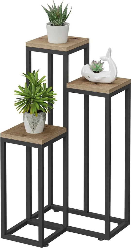 Potrójny stojak na kwiaty dąb artisan R7-G29