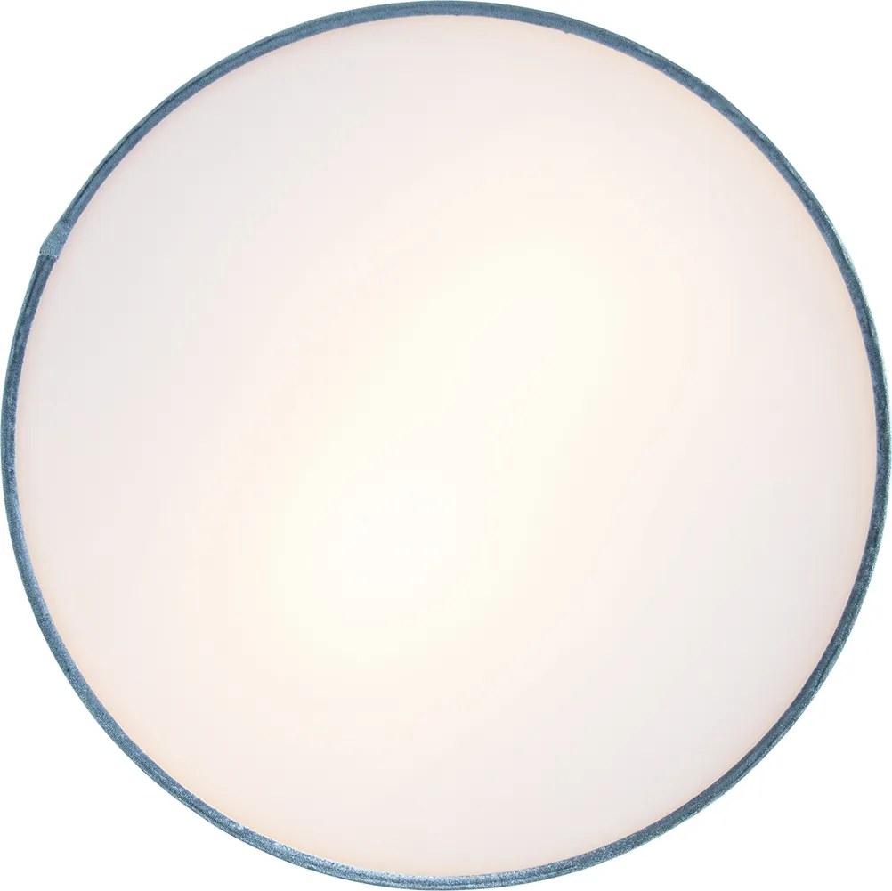 Nowoczesna lampa sufitowa niebieska 40 cm ze złotym wnętrzem - Drum