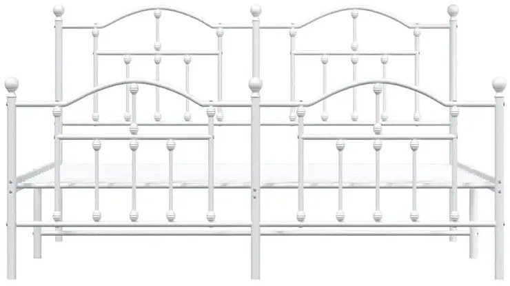 Białe metalowe łóżko małżeńskie 160x200 cm - Azos