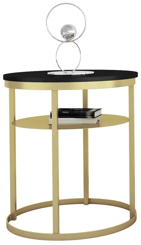 Stolik kawowy w stylu glamour czarny + złoty N6-K04