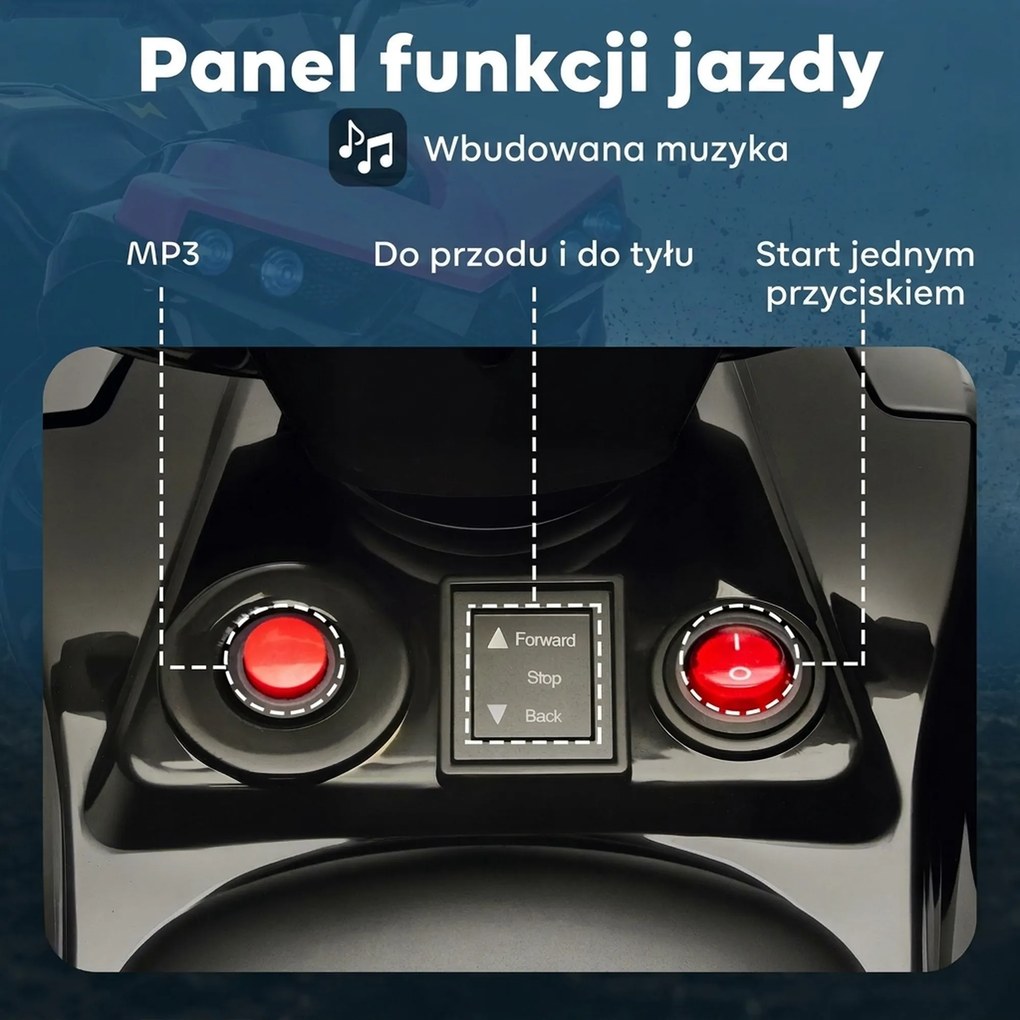 AIYAPLAY 6V quad dla dzieci, elektryczne ATV z muzyką i LED-reflektorami, dla 37-72 Monate, 70 x 42 x 45 cm, różowy | Aosom PL