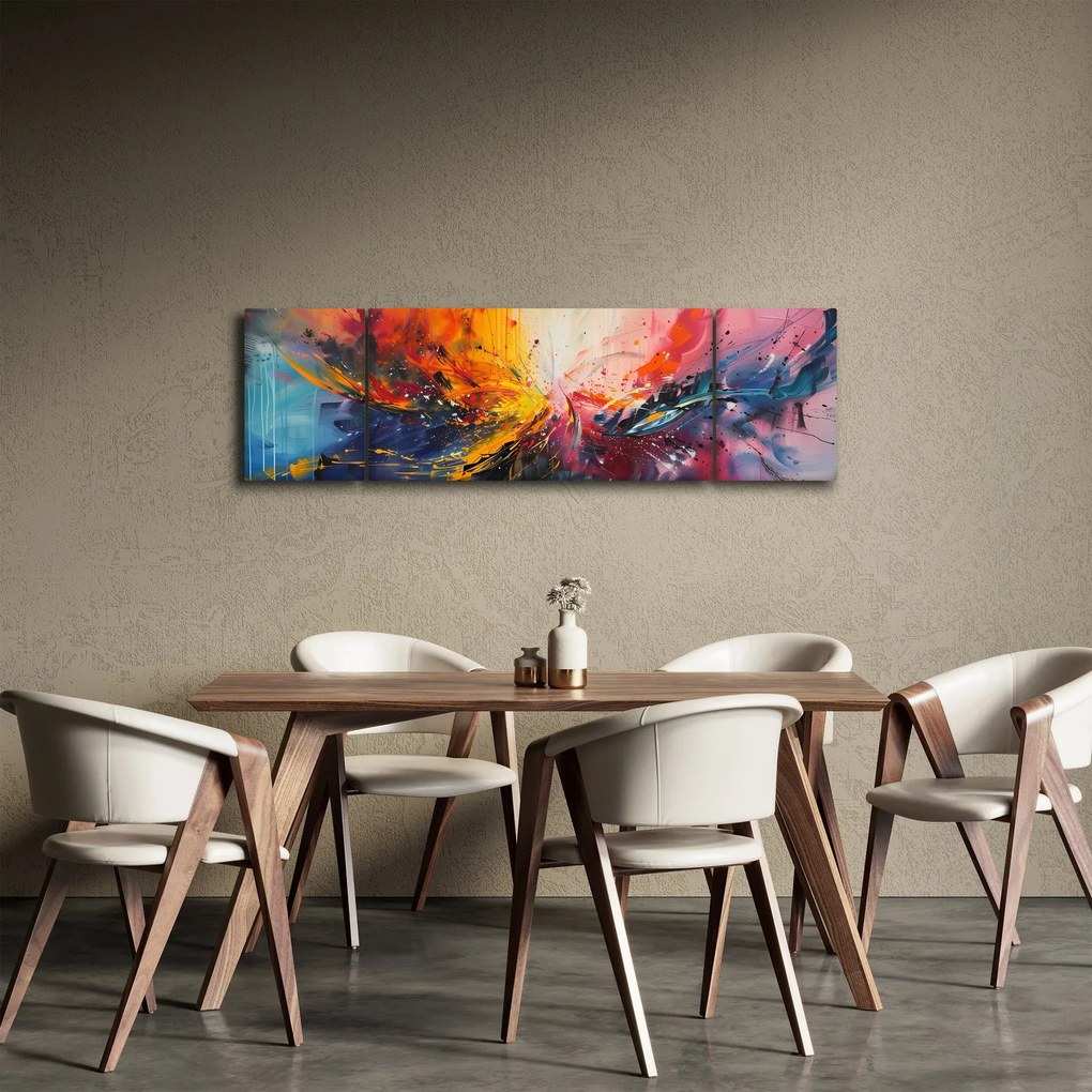 Obraz - Abstrakcja kolorów (170x50 cm)