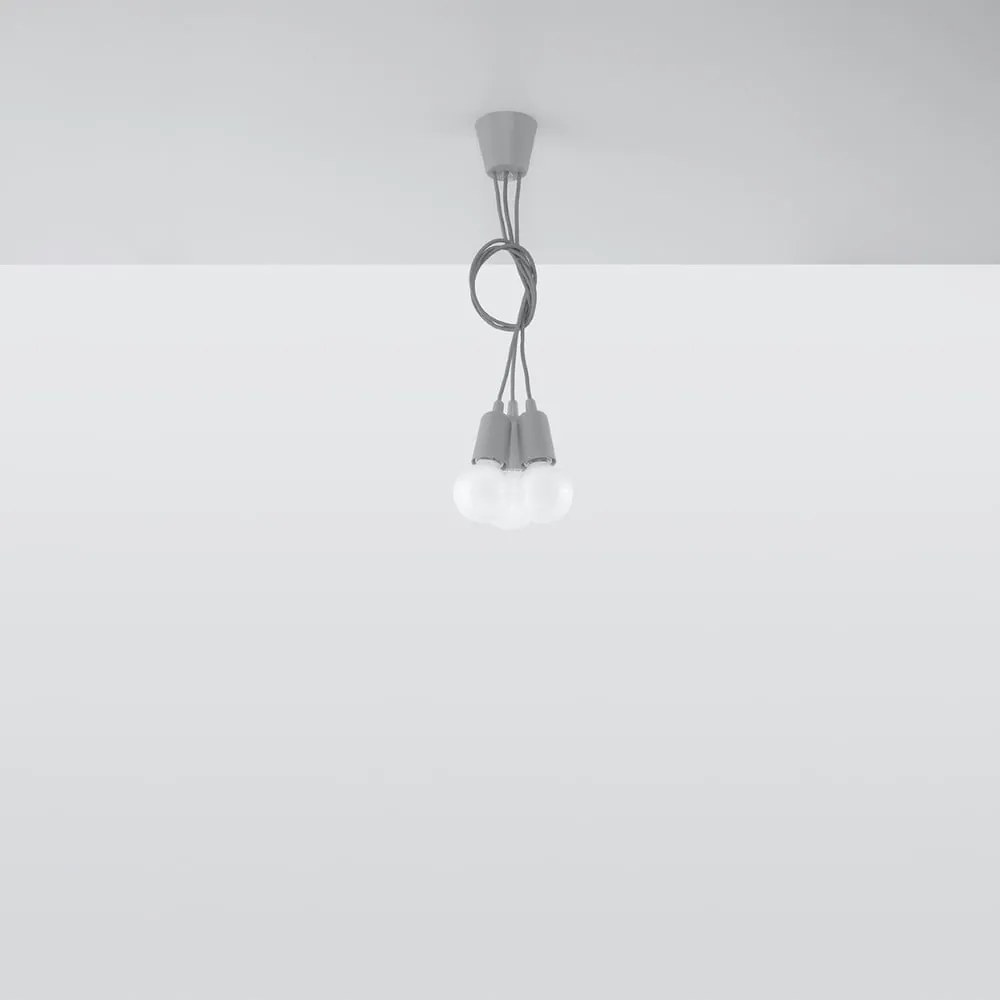 Szara lampa wisząca ø 15 cm Rene – Nice Lamps