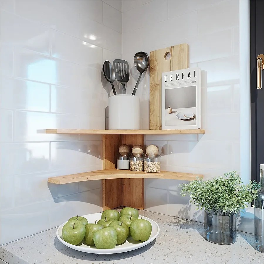 Półka narożna piaskowy dąb 43.5x43.5x37 roman