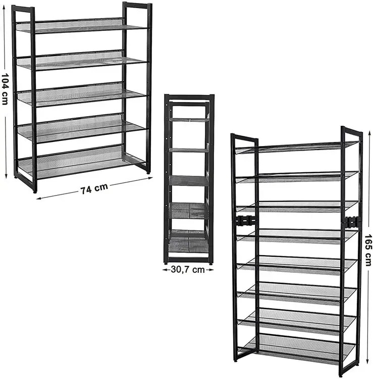 Metalowy regał z 5 regulowanymi półkami C0-H80