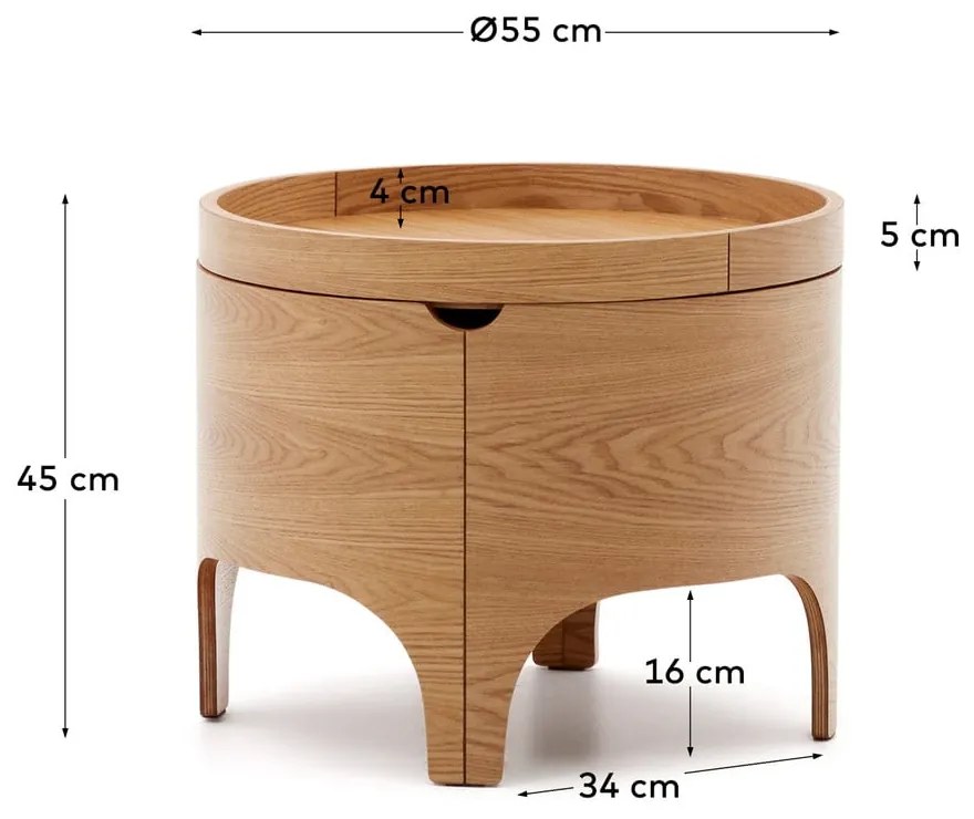 Szafka nocna w dekorze jesionu Octavia – Kave Home