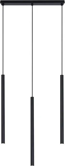 Czarna potrójna lampa wisząca tuba - S811 A8-Z79