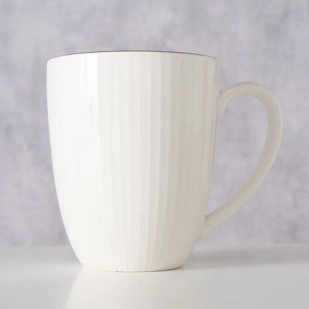 Kubek porcelanowy KELLY, biały, 400 ml