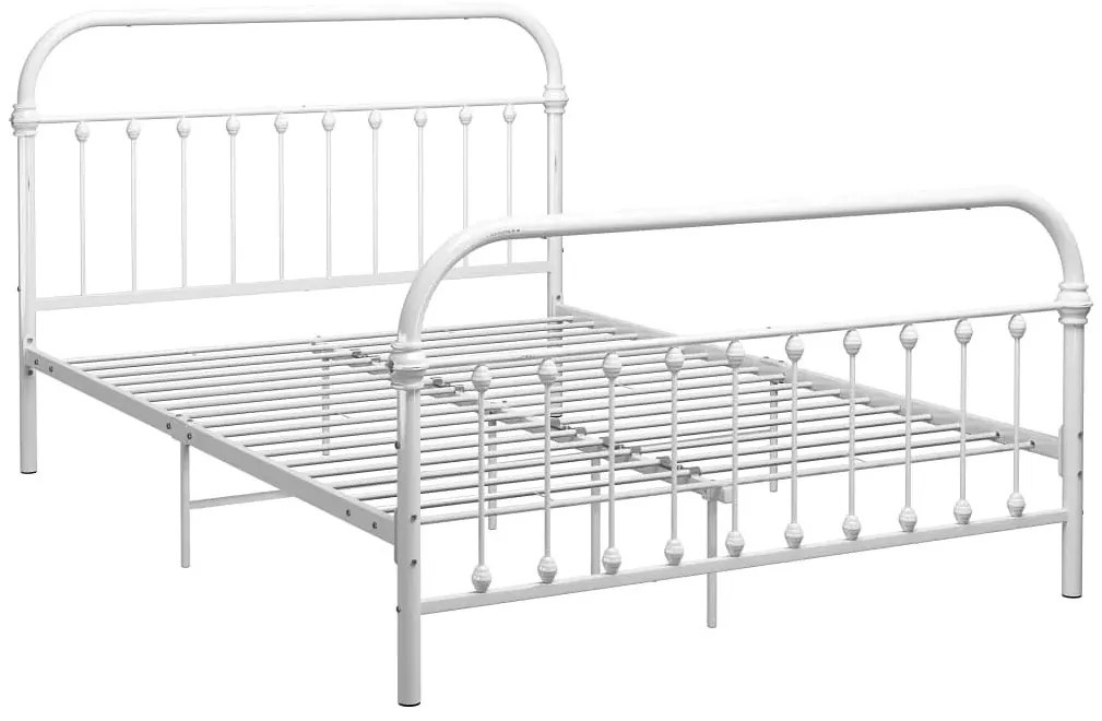 Białe minimalistyczne łóżko metalowe 120 x 200 cm T9-Z18