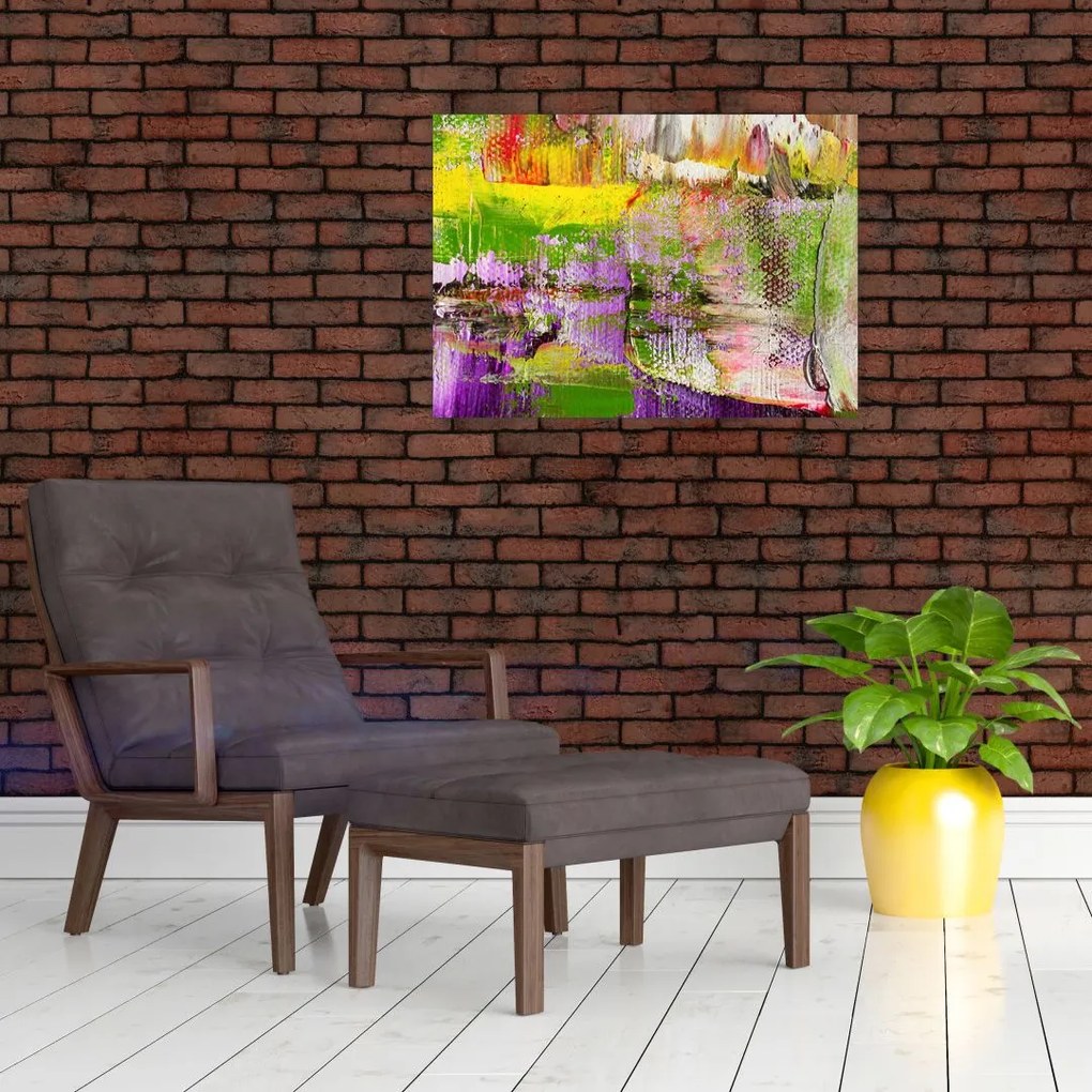 Obraz na szkle abstrakcji - malarstwo (70x50 cm)