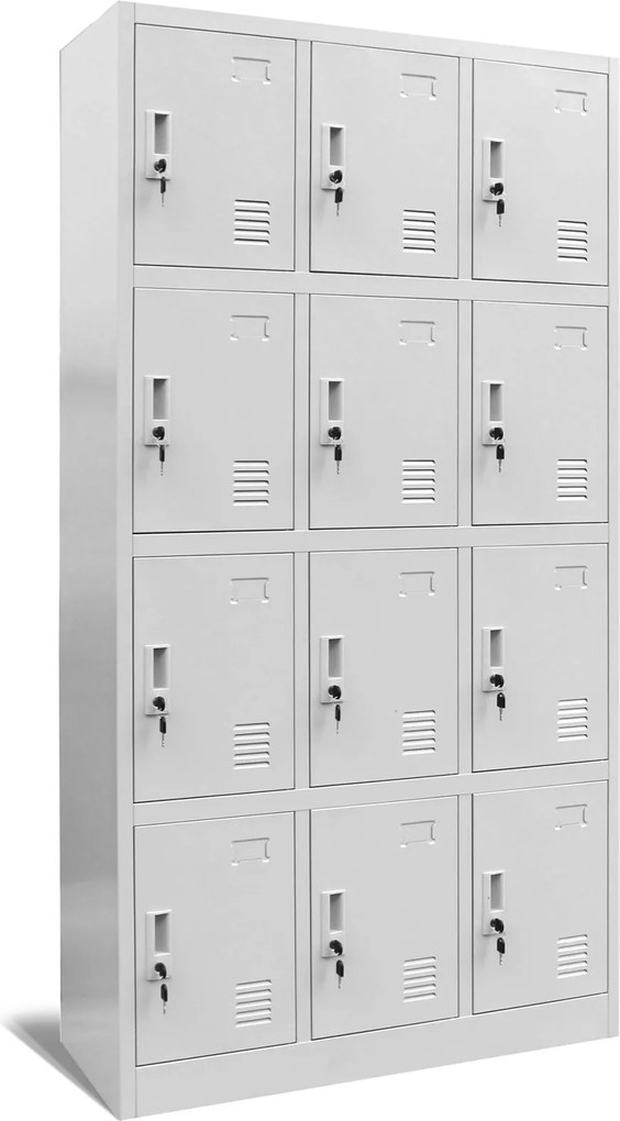 Szafa BHP z 12-skrytkami 90x40x185 cm Marcin szara