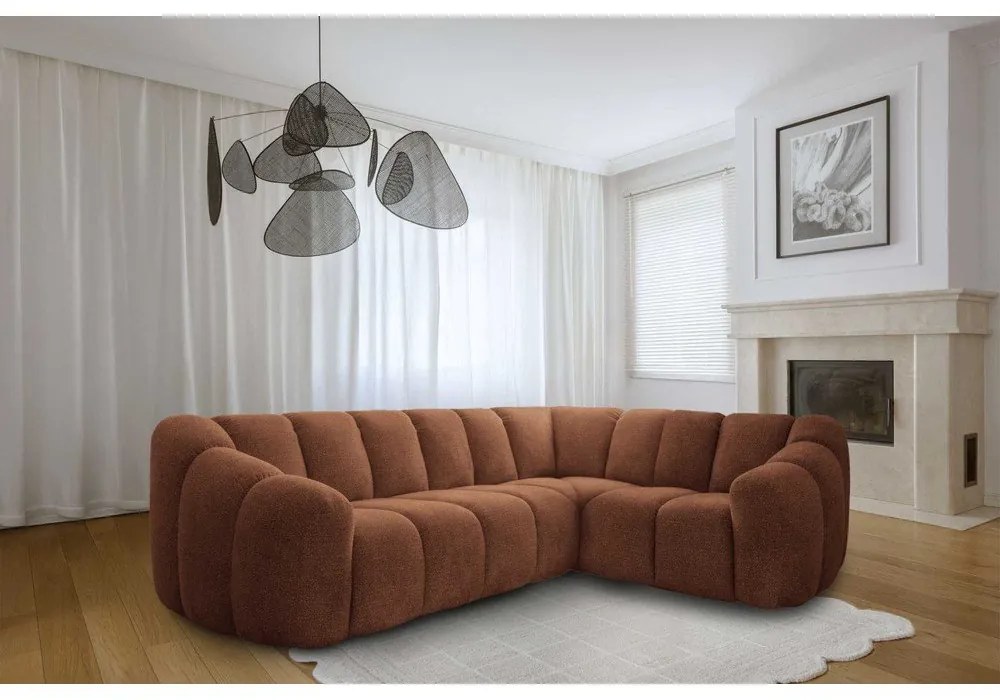 Narożnik (prawostronny/w kształcie litery L) w kolorze terakoty Shell – Miuform