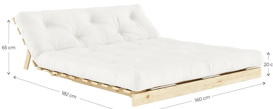 Brązowa rozkładana sofa 160 cm Roots Black Night – Karup Design