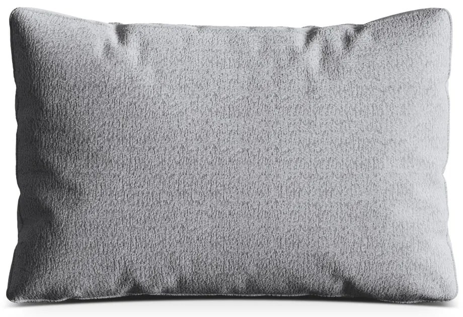 Jasnoszara poduszka na sofę z materiału bouclé Kemi – Cosmopolitan Design
