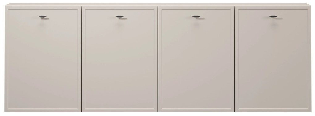 Komoda wisząca czterodrzwiowa Lorini 200 cm - kaszmir / czarne uchwyty T-bar